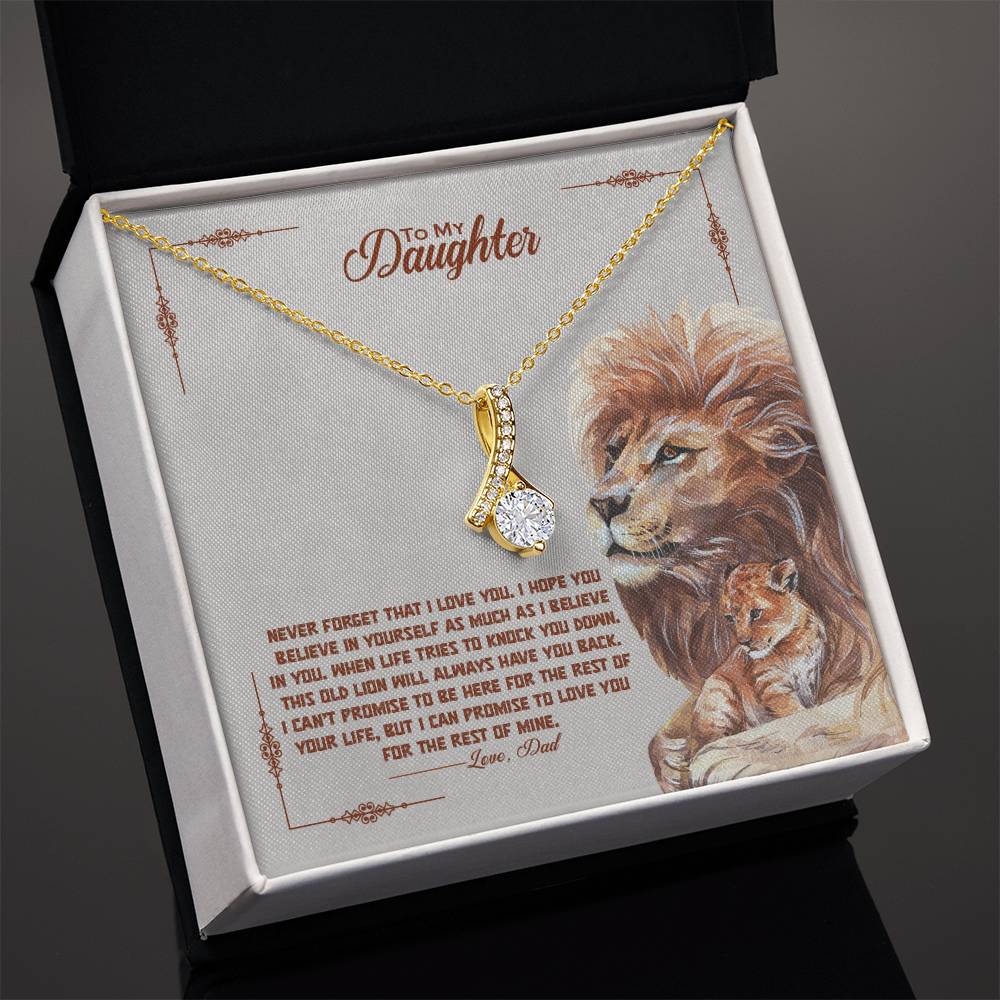 To My Daughter Alluring Beauty Necklace with Message Card