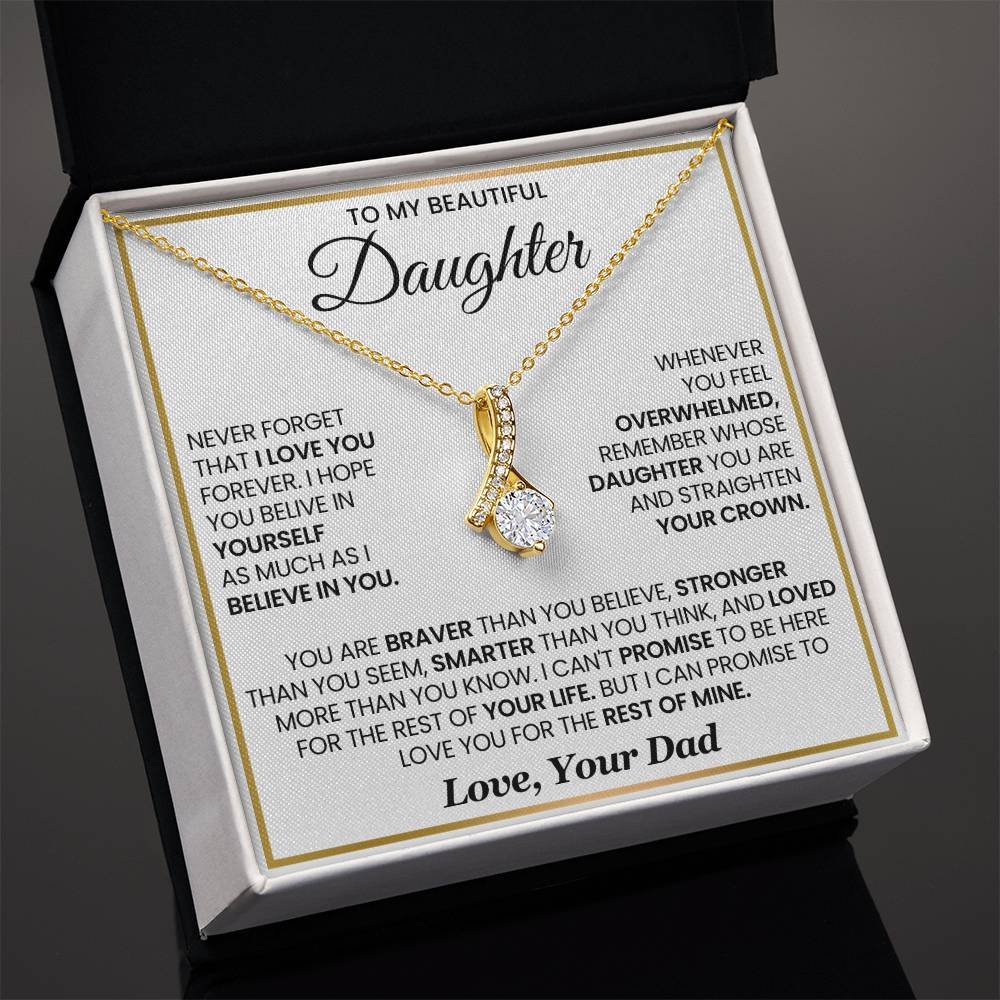 To My Beautiful Daughter Alluring Beauty Necklace From Dad