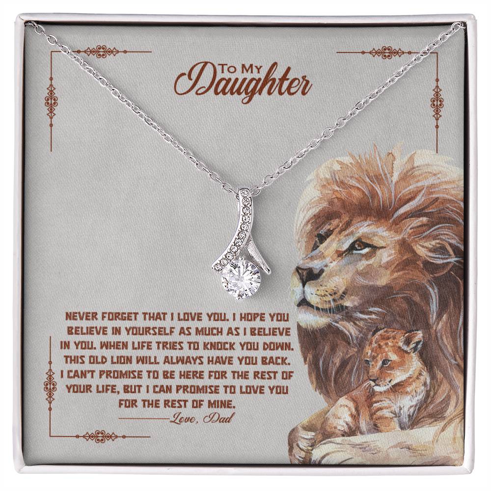 To My Daughter Alluring Beauty Necklace with Message Card