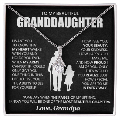 To My Beautiful Granddaughter Alluring Beauty Necklace