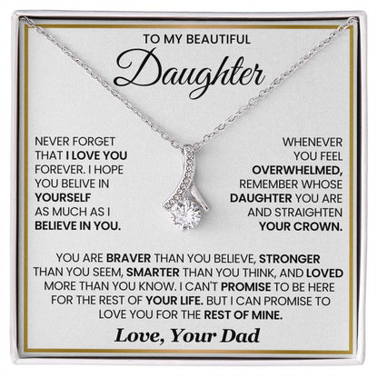 To My Beautiful Daughter Alluring Beauty Necklace From Dad