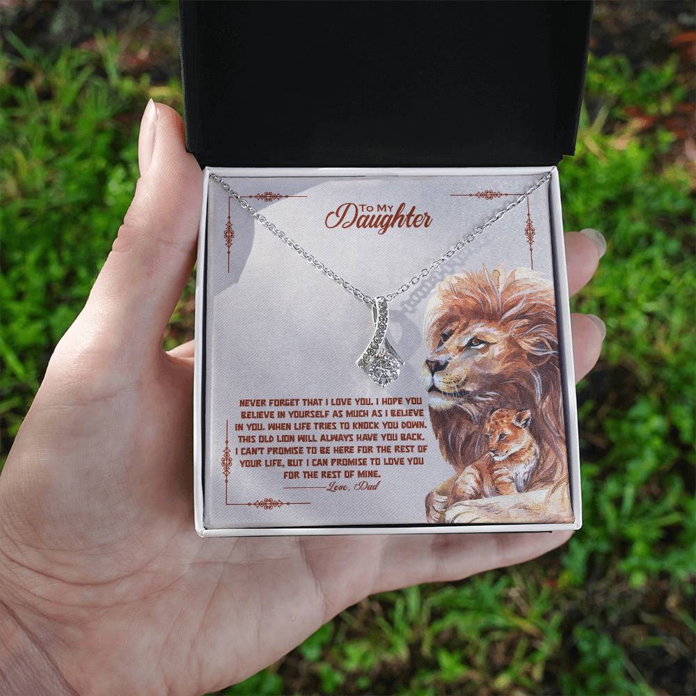 To My Daughter Alluring Beauty Necklace with Message Card