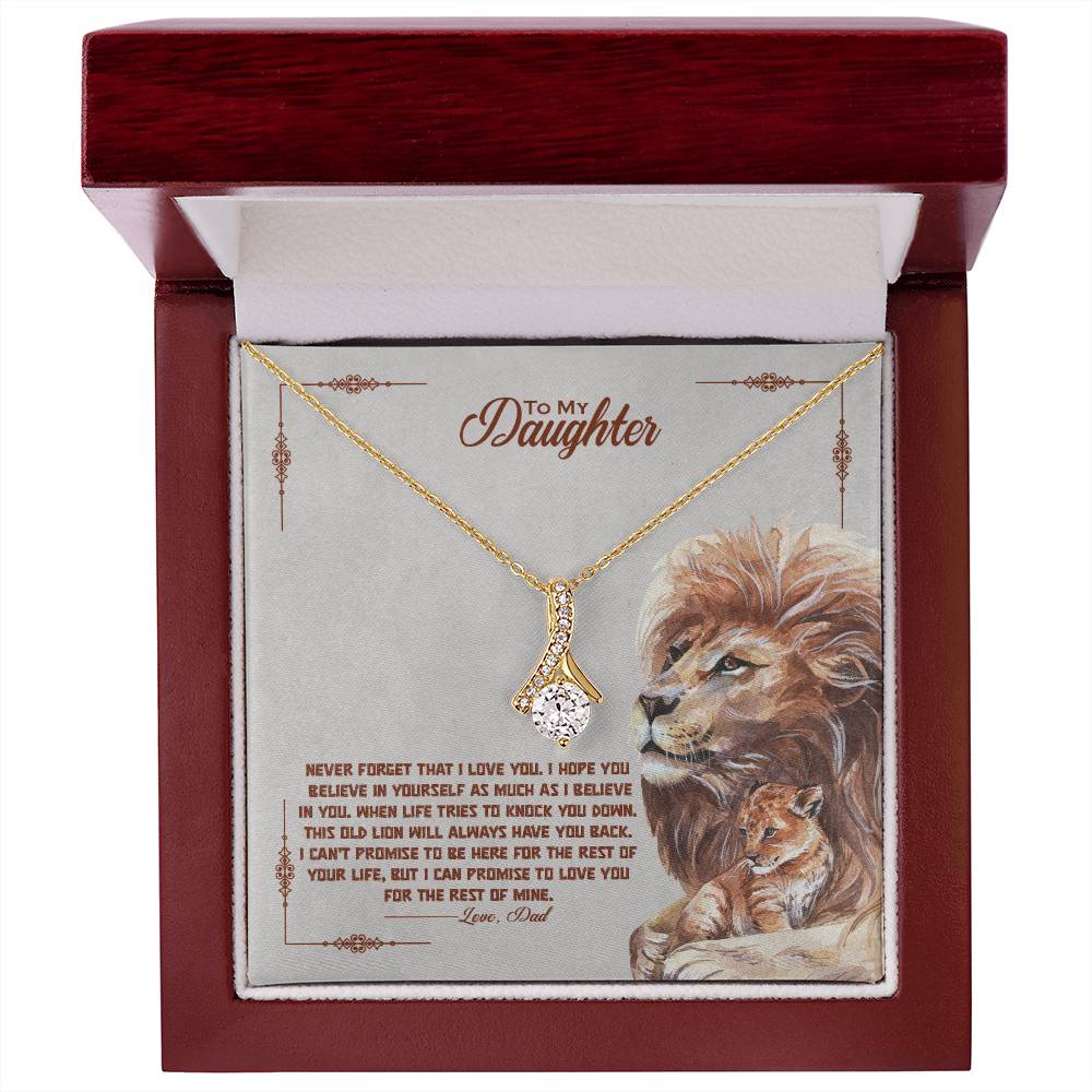 To My Daughter Alluring Beauty Necklace with Message Card