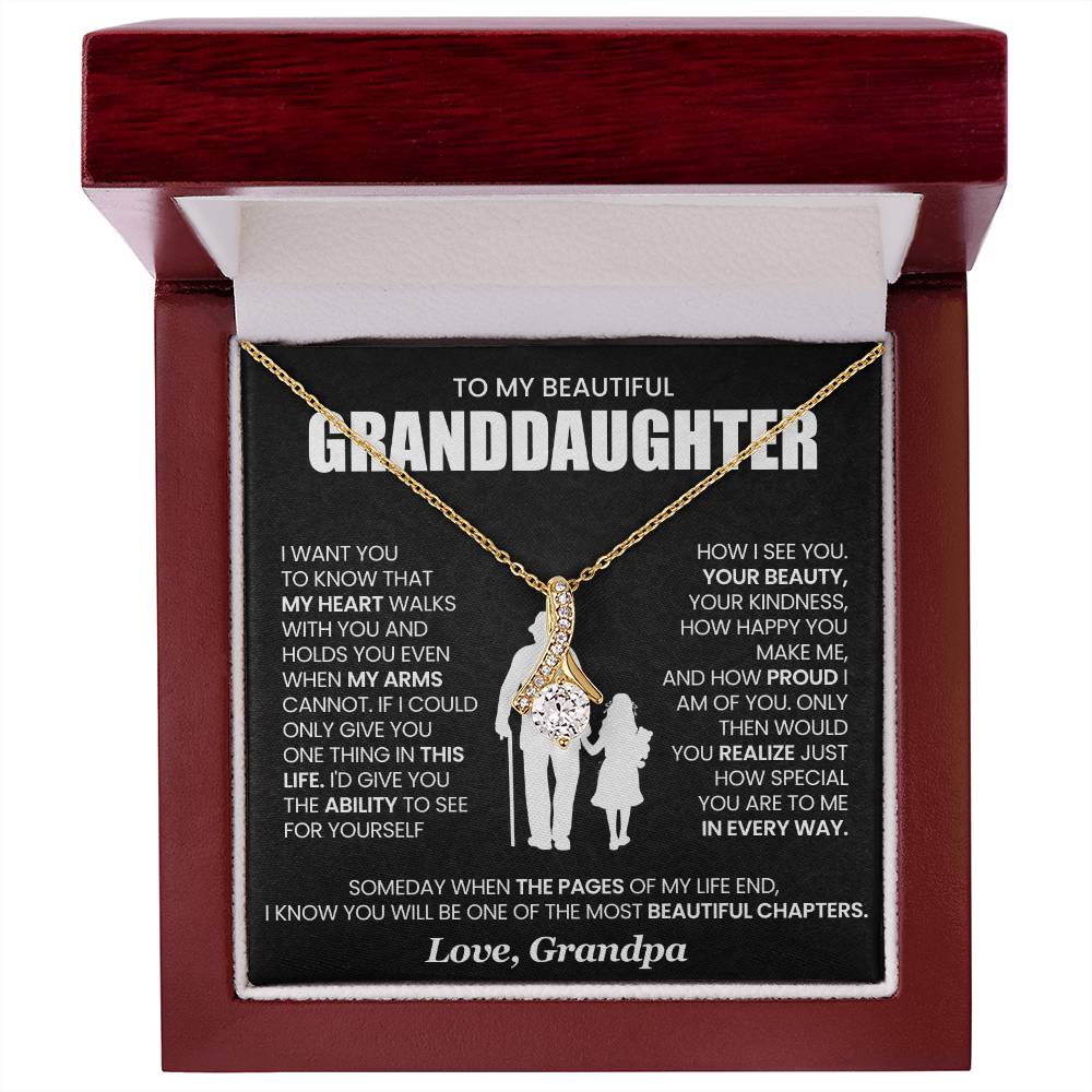 To My Beautiful Granddaughter Alluring Beauty Necklace