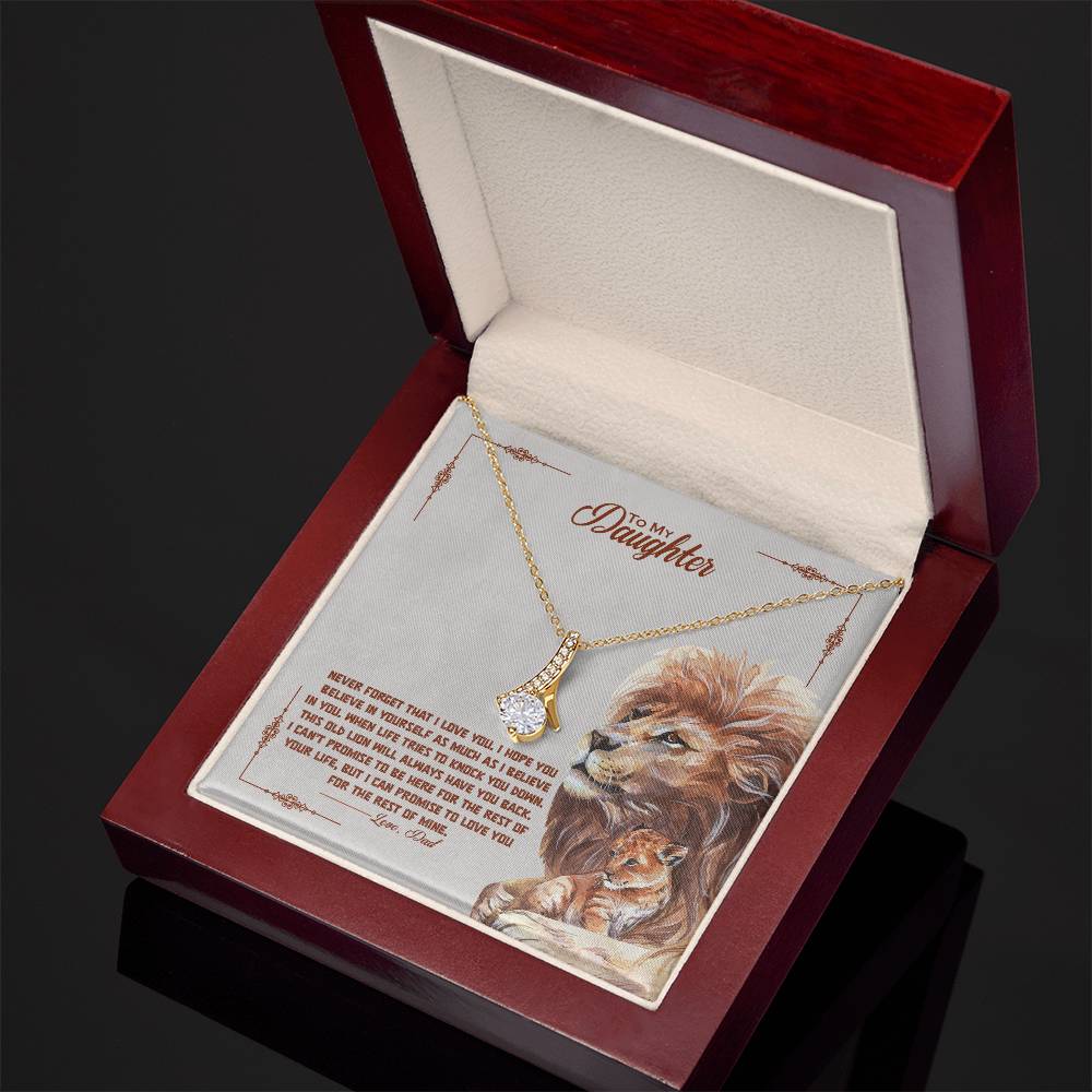 To My Daughter Alluring Beauty Necklace with Message Card