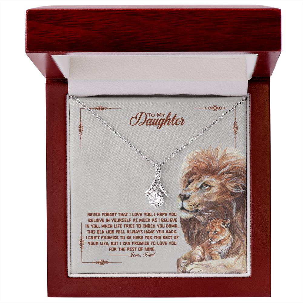 To My Daughter Alluring Beauty Necklace with Message Card