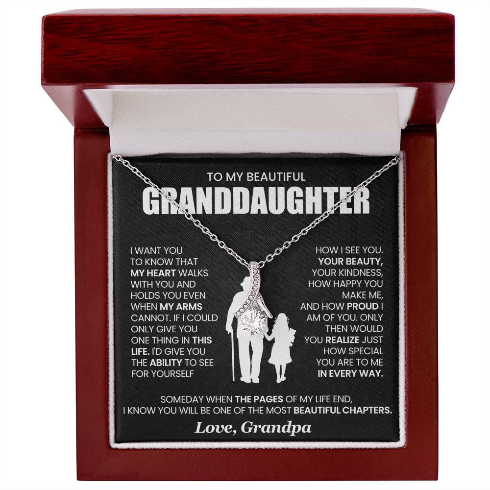 To My Beautiful Granddaughter Alluring Beauty Necklace