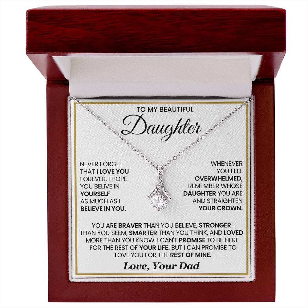 To My Beautiful Daughter Alluring Beauty Necklace From Dad