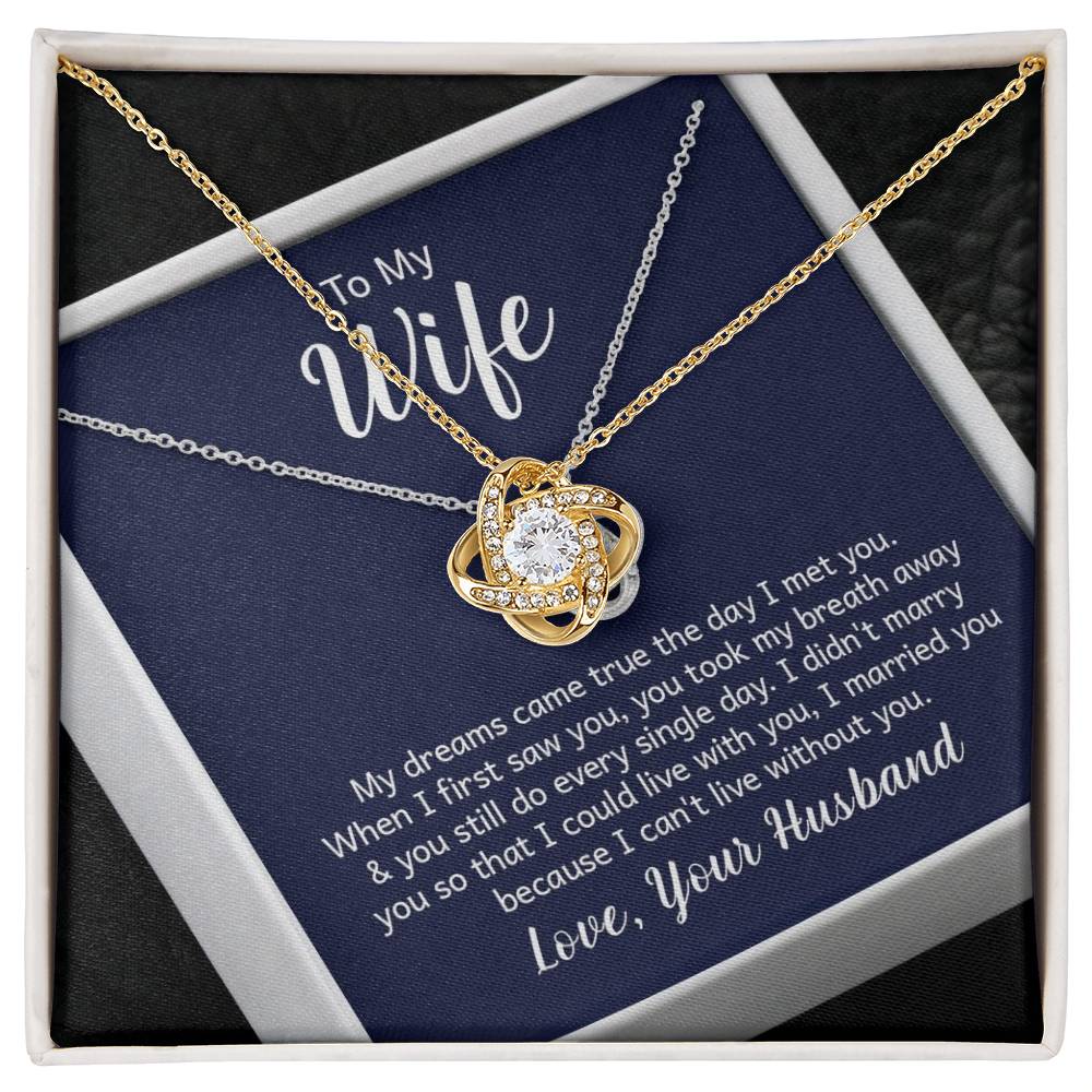 Love Knot Necklace with message card of Wife