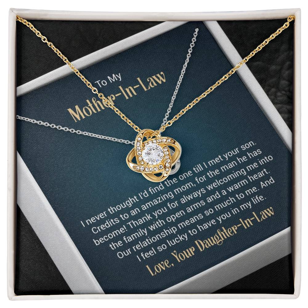 Love Knot Necklace with message card for Mother-in-Law