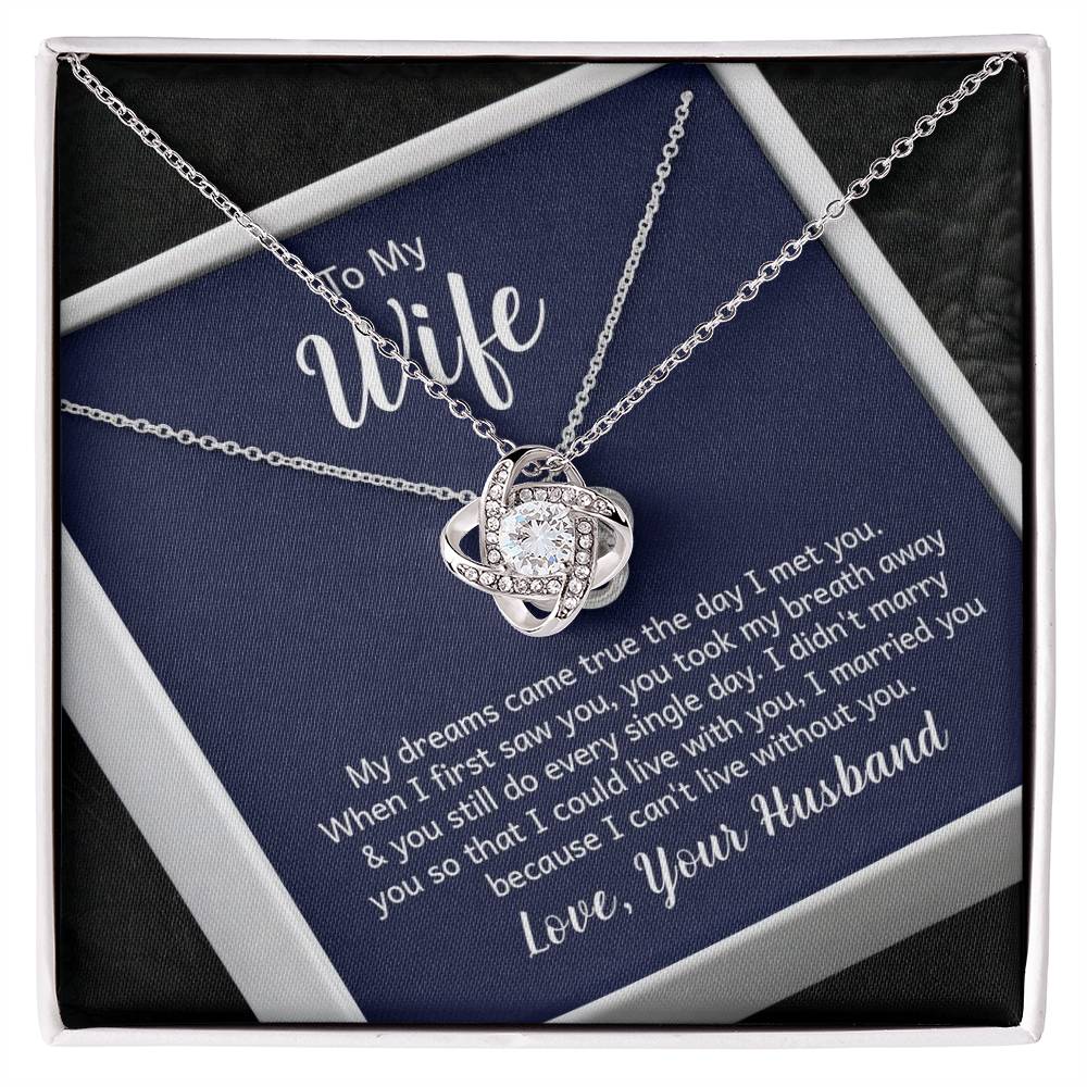 Love Knot Necklace with message card of Wife