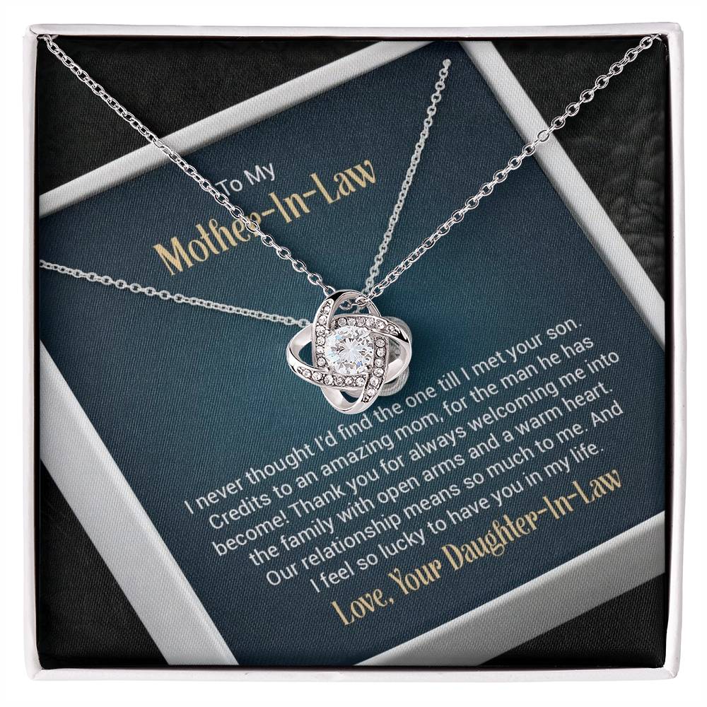 Love Knot Necklace with message card for Mother-in-Law