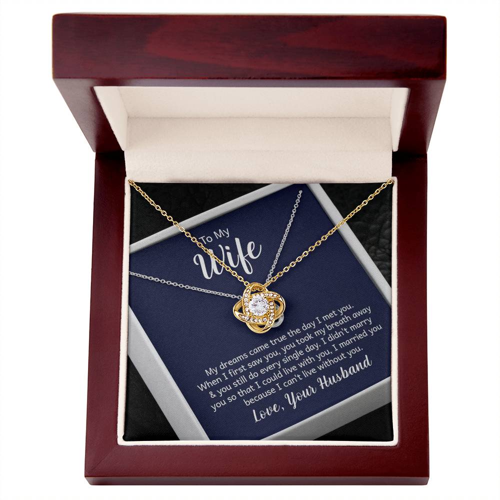 Love Knot Necklace with message card of Wife