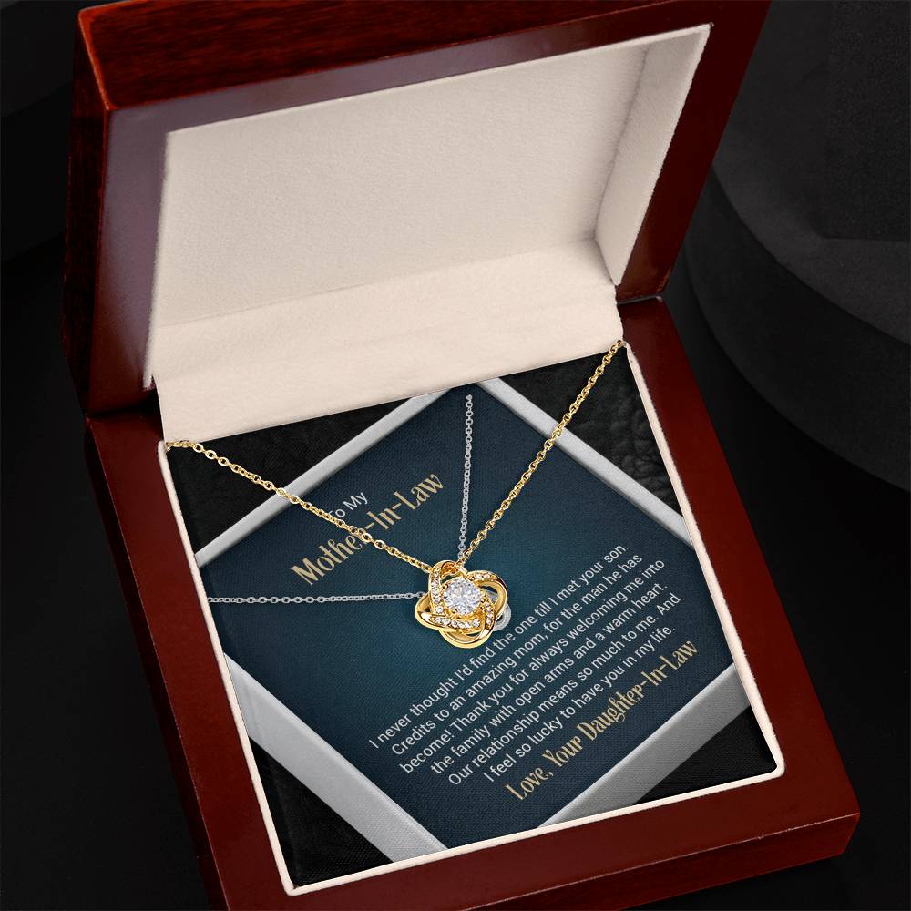 Love Knot Necklace with message card for Mother-in-Law