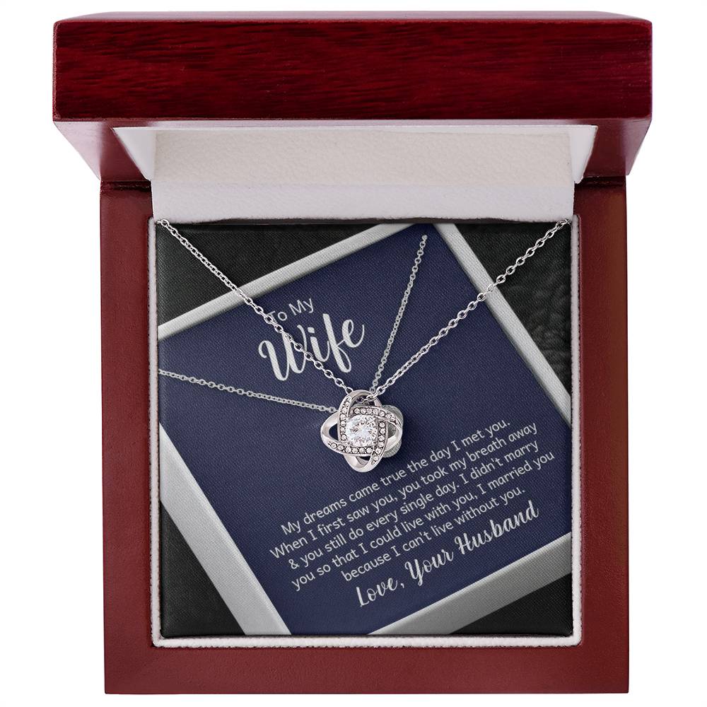 Love Knot Necklace with message card of Wife