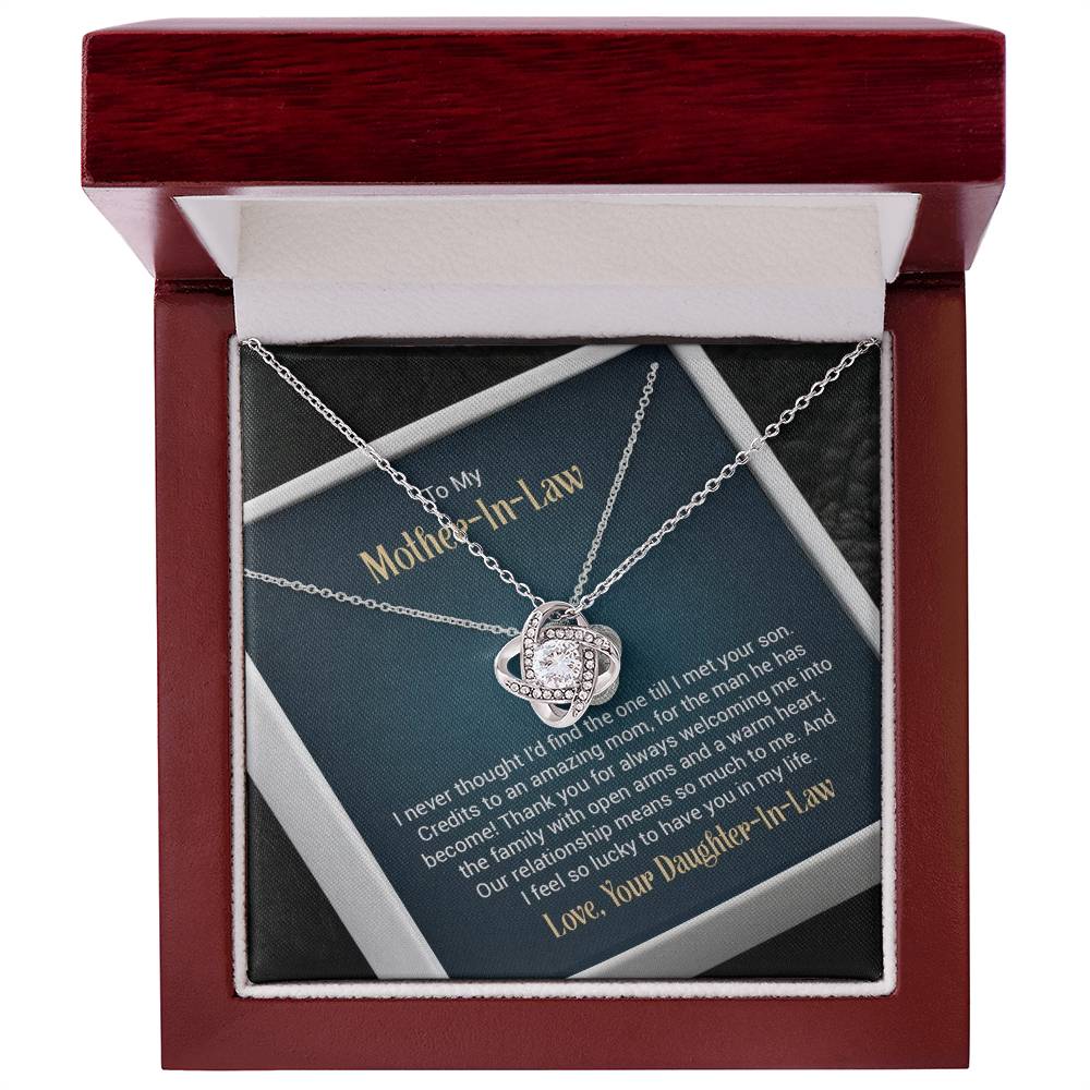 Love Knot Necklace with message card for Mother-in-Law