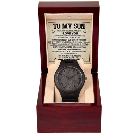 To My Son Love You Forever Wooden Watch