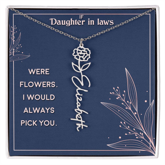 If Daughter-in-Laws were Flowers Custom Flower Name Necklace