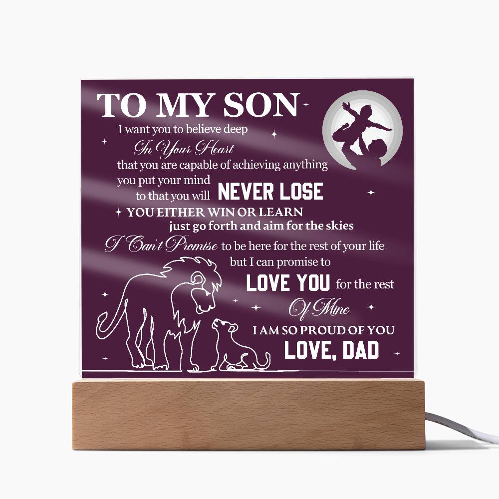 To My Son Proud of You Acrylic Plaque