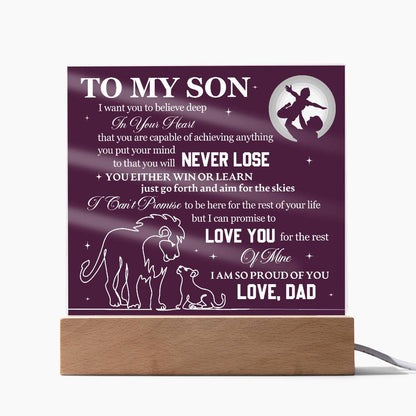 To My Son Proud of You Acrylic Plaque