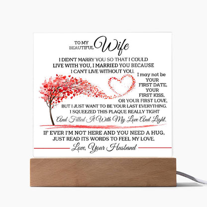 To My Beautiful Wife Acrylic Plaque