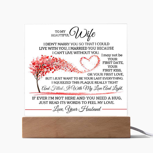 To My Beautiful Wife Acrylic Plaque