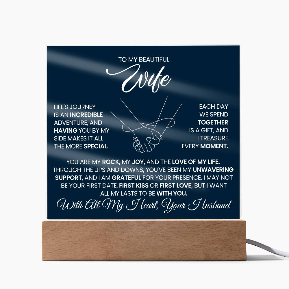 To My Beautiful Wife Life is a Journey with You Acrylic Plaque