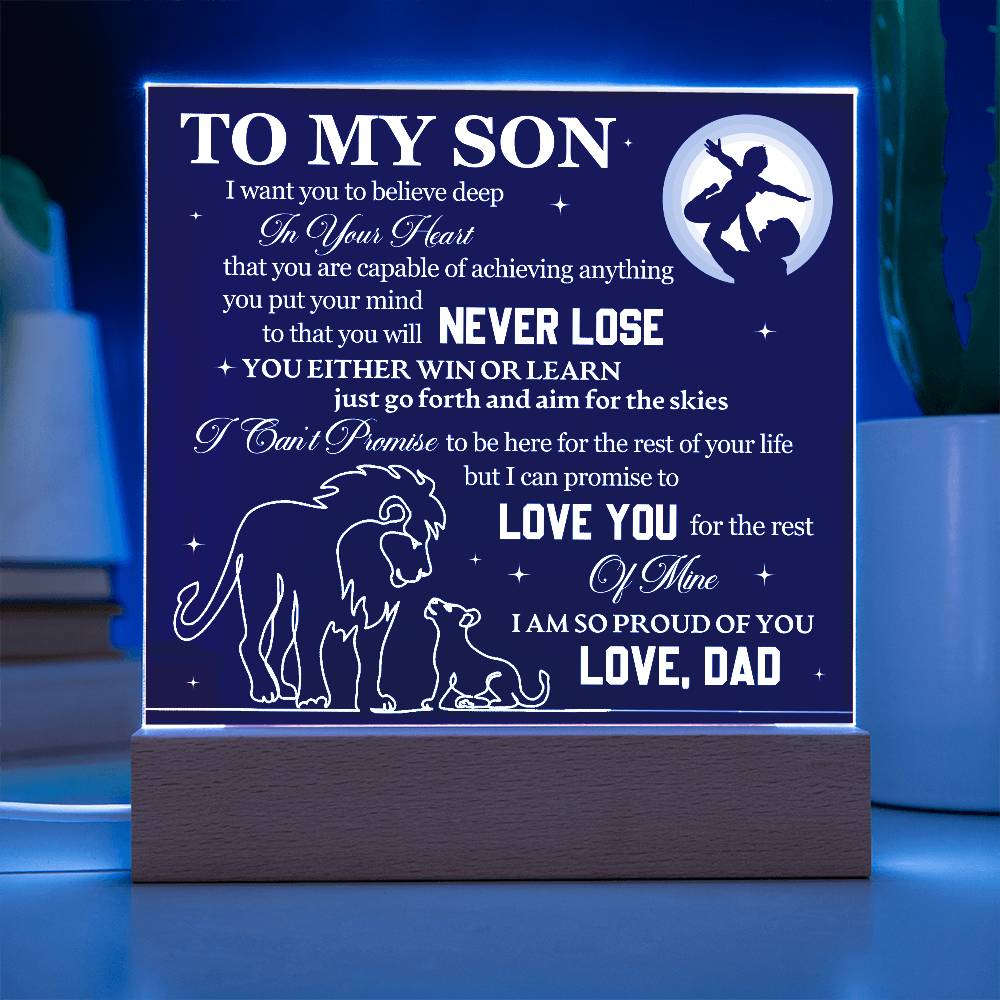 To My Son Proud of You Acrylic Plaque