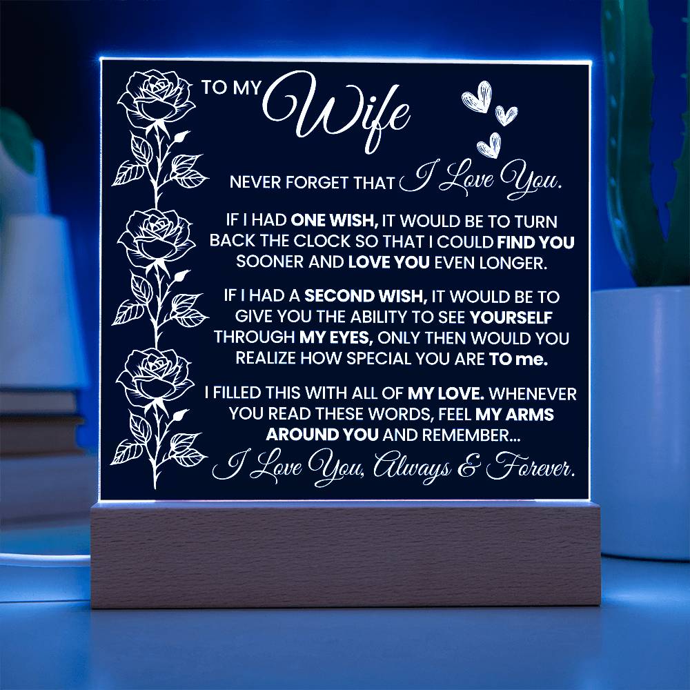 To My Wife Never Forget I Love You Acrylic Plaque