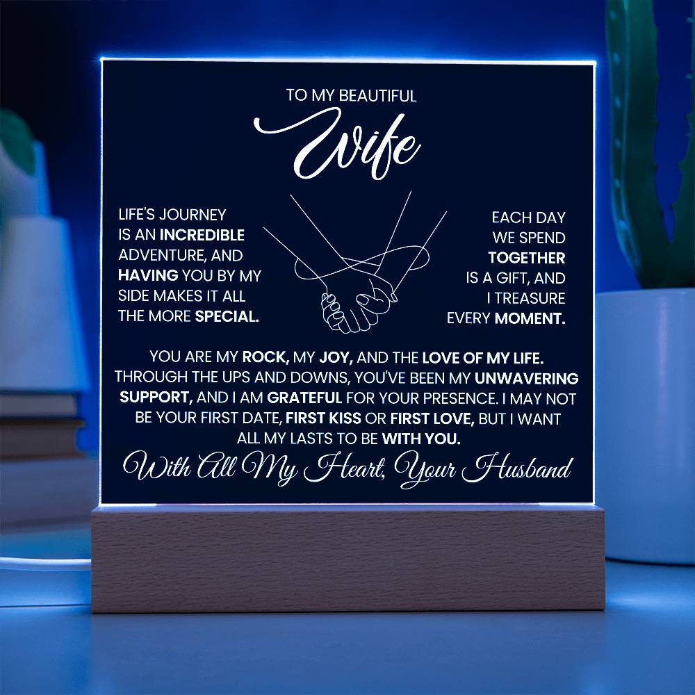 To My Beautiful Wife Life is a Journey with You Acrylic Plaque