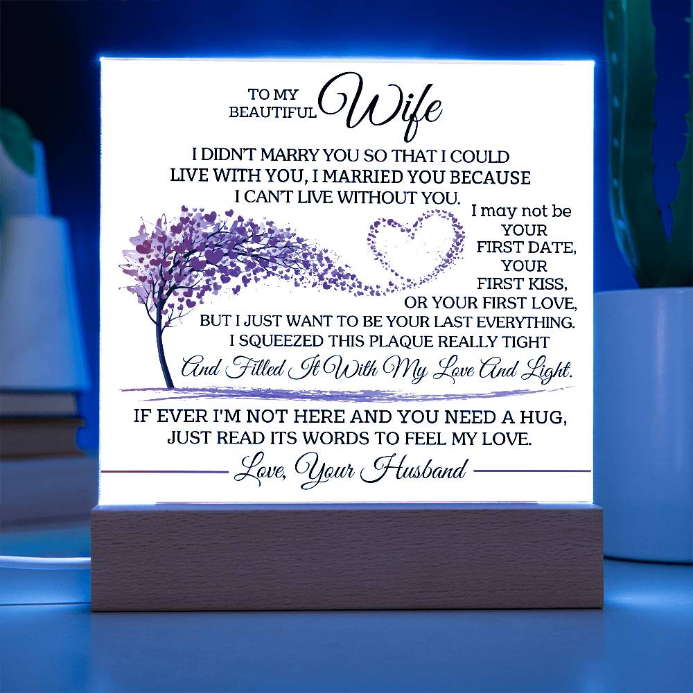 To My Beautiful Wife Acrylic Plaque