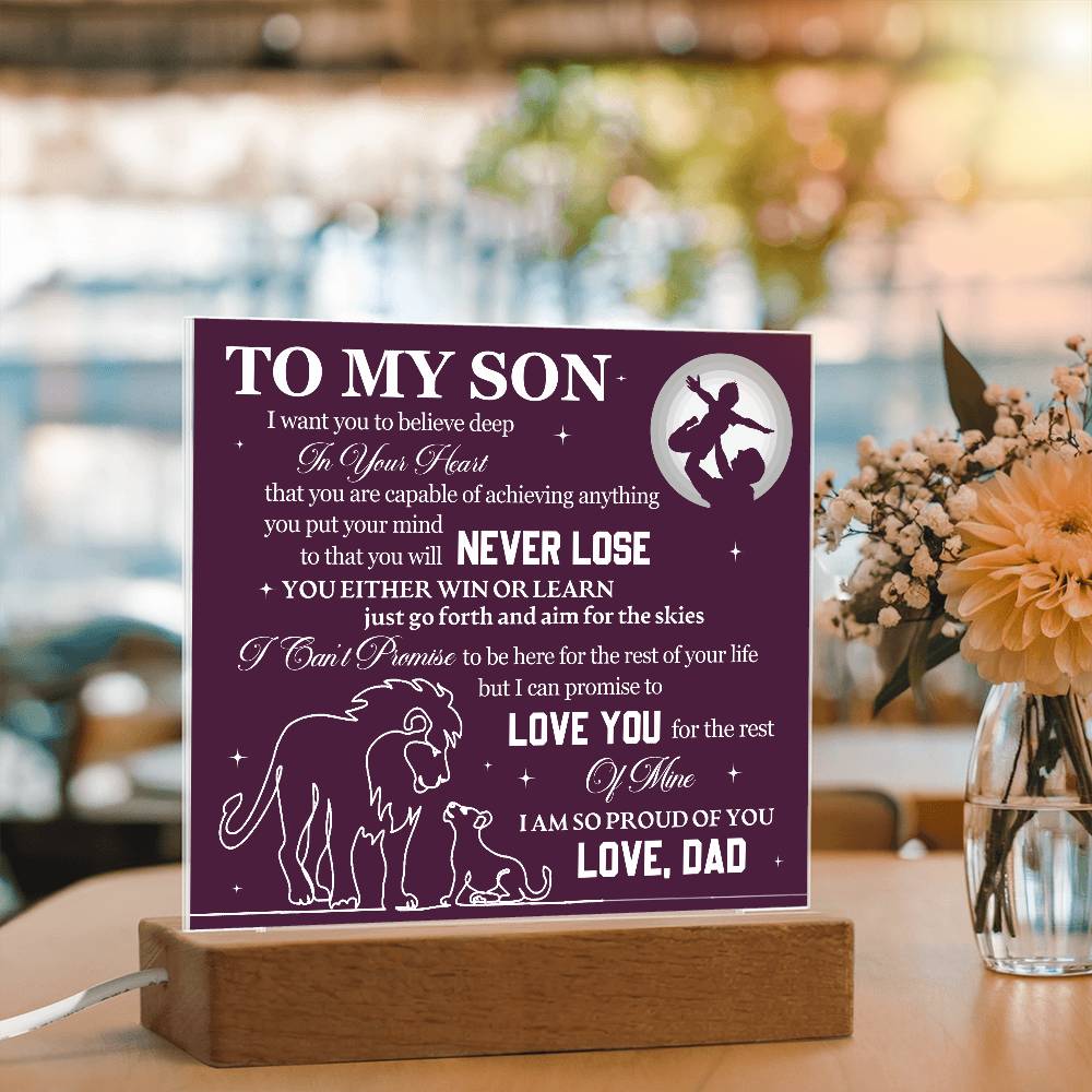 To My Son Proud of You Acrylic Plaque