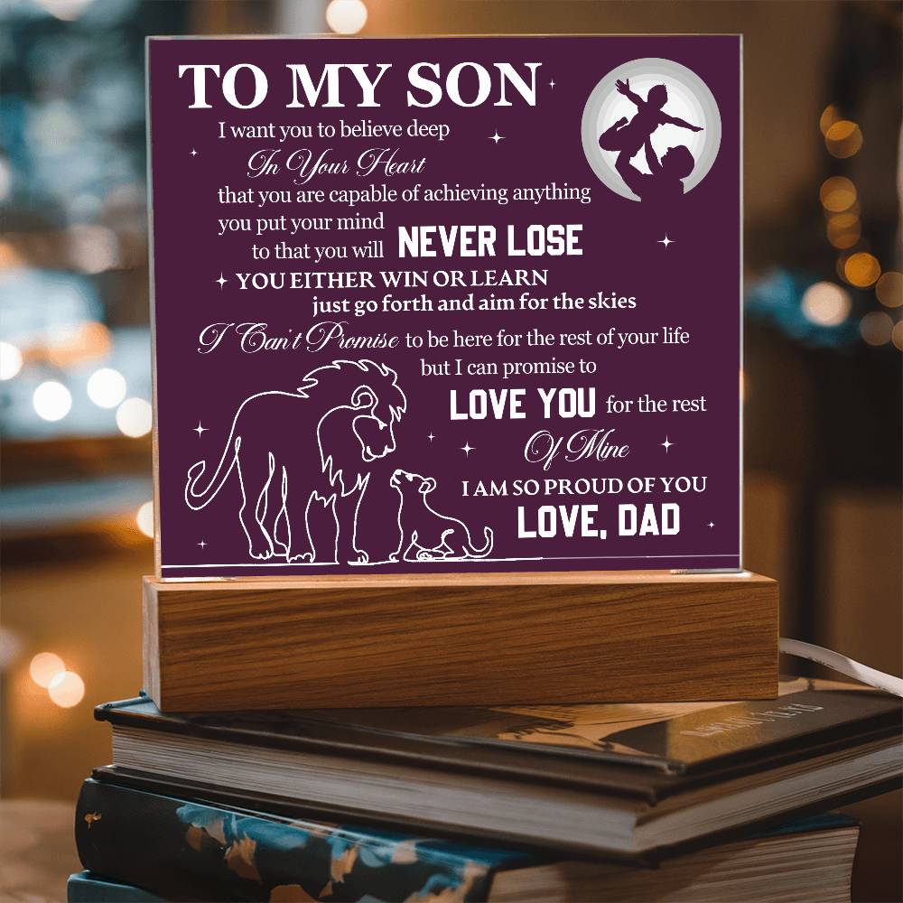 To My Son Proud of You Acrylic Plaque