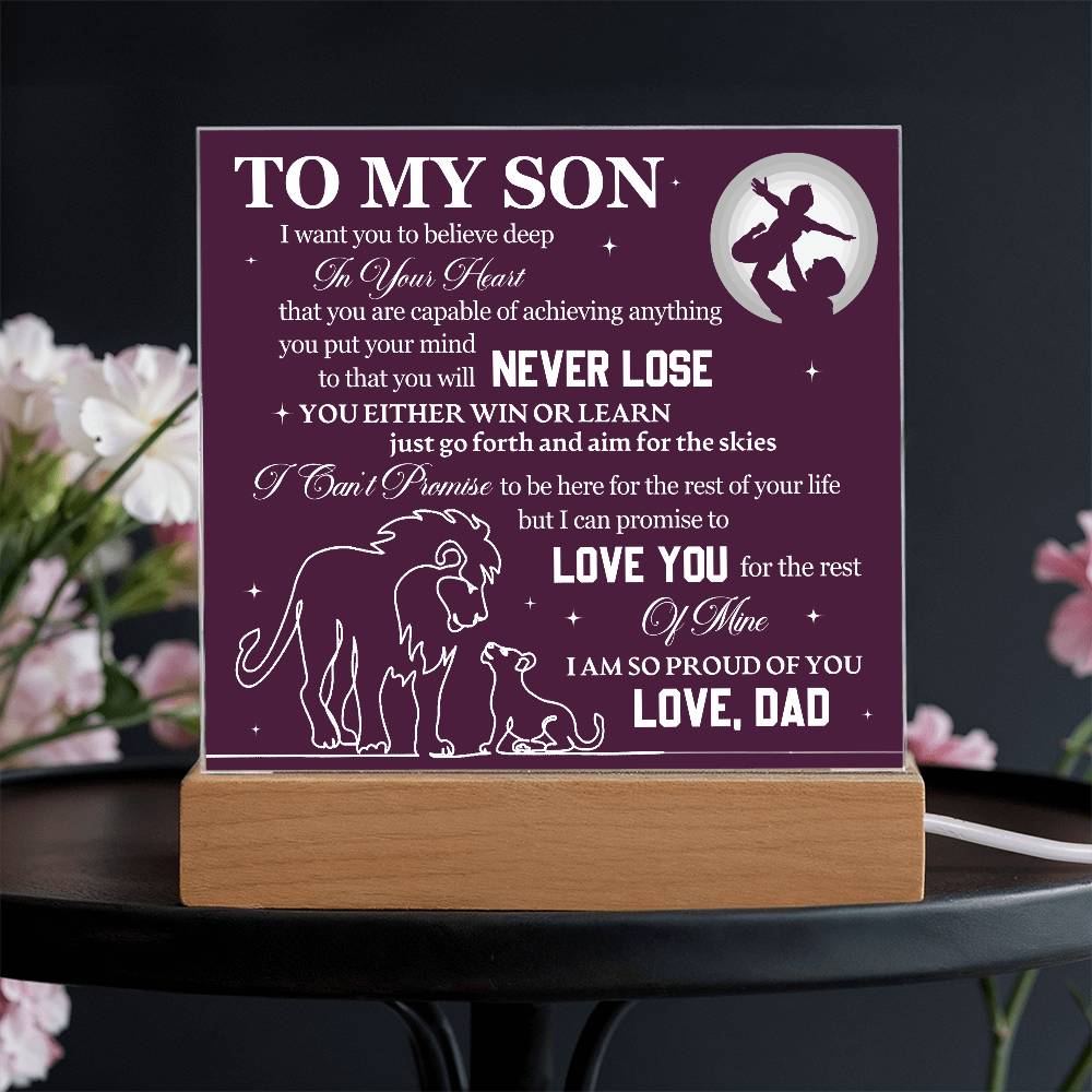 To My Son Proud of You Acrylic Plaque