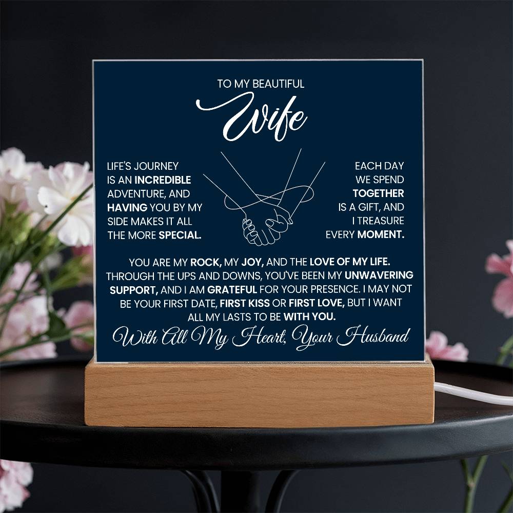 To My Beautiful Wife Life is a Journey with You Acrylic Plaque