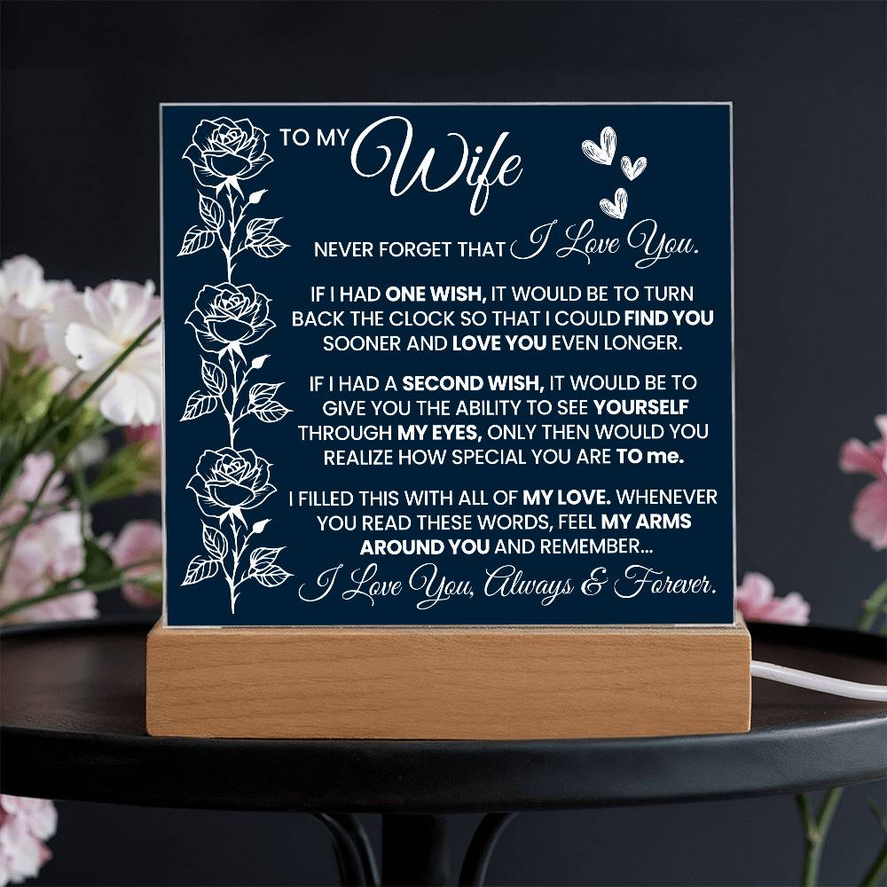 To My Wife Never Forget I Love You Acrylic Plaque