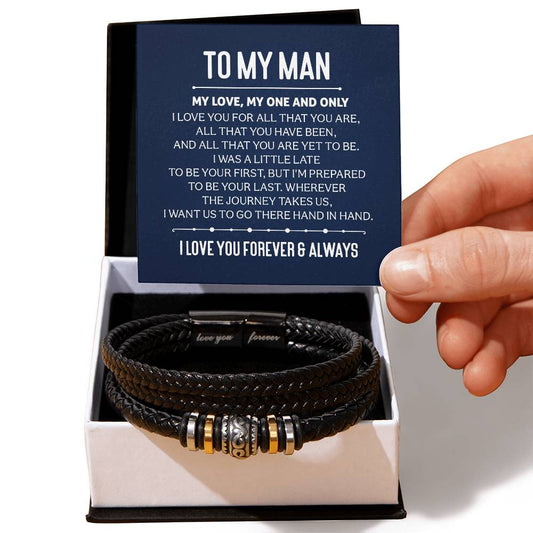 To My Man Love You Forever Bracelet with Message Card