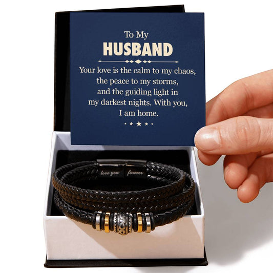 To My Husband Love You Forever Bracelet with Message Card