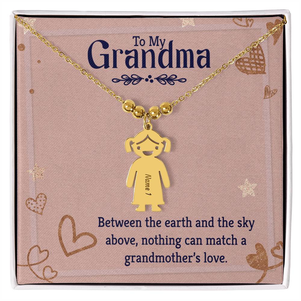 To My Grandma Kids Charm Necklace