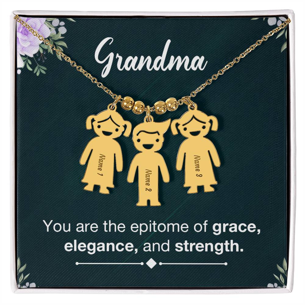 Grandma Kids Charm Necklace