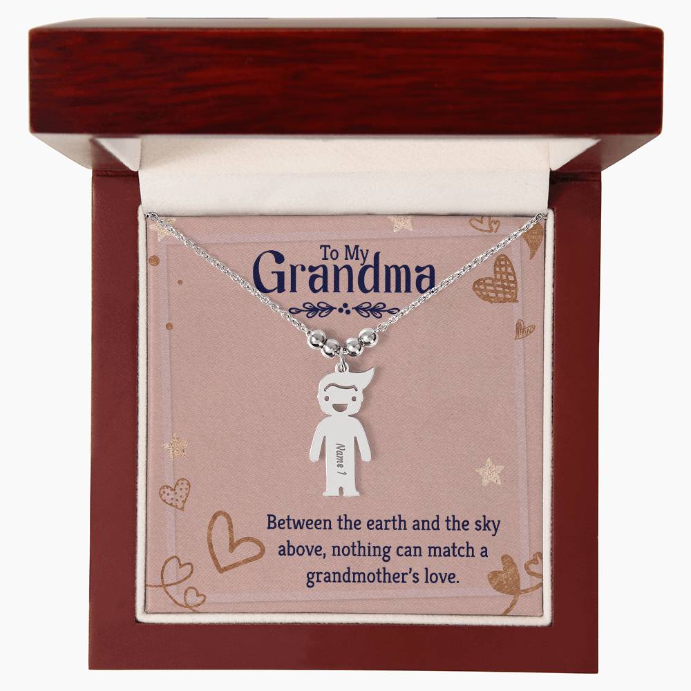 To My Grandma Kids Charm Necklace