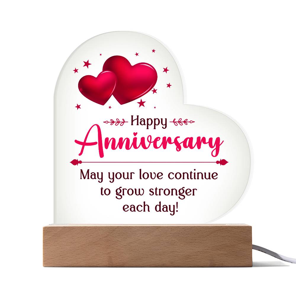 Happy Anniversary Acrylic Heart Plaque