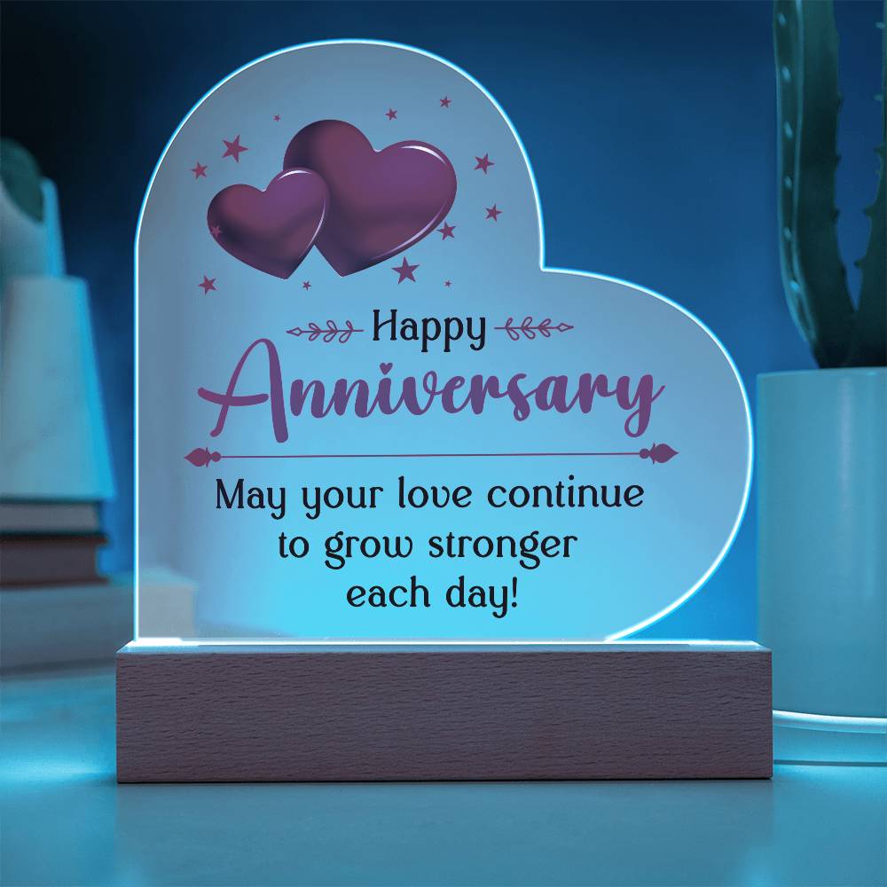 Happy Anniversary Acrylic Heart Plaque