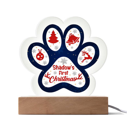 Christmas Paw Print Acrylic Plaque