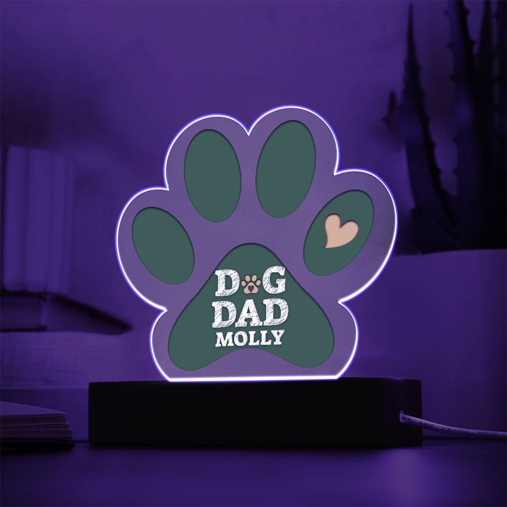 Dog Dad Paw Print Acrylic Plaque