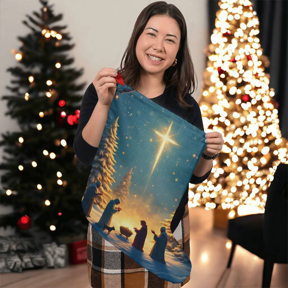 Guiding Star: A Nativity Night in Winter Wonderland Holiday Stocking