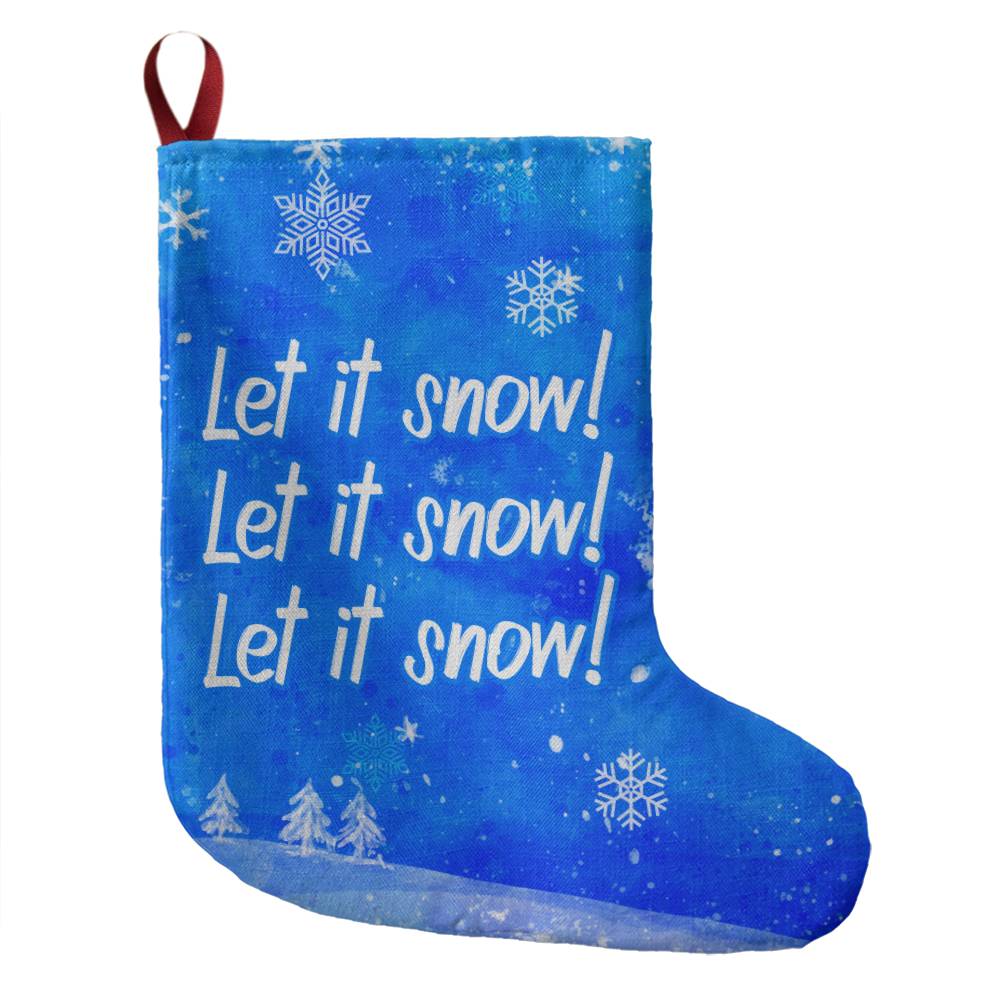 Let It Snow! Festive Blue Stocking with Snowflakes