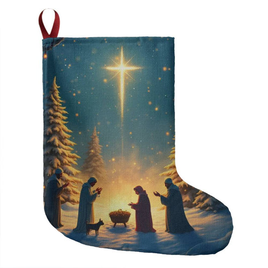 Guiding Star: A Nativity Night in Winter Wonderland Holiday Stocking