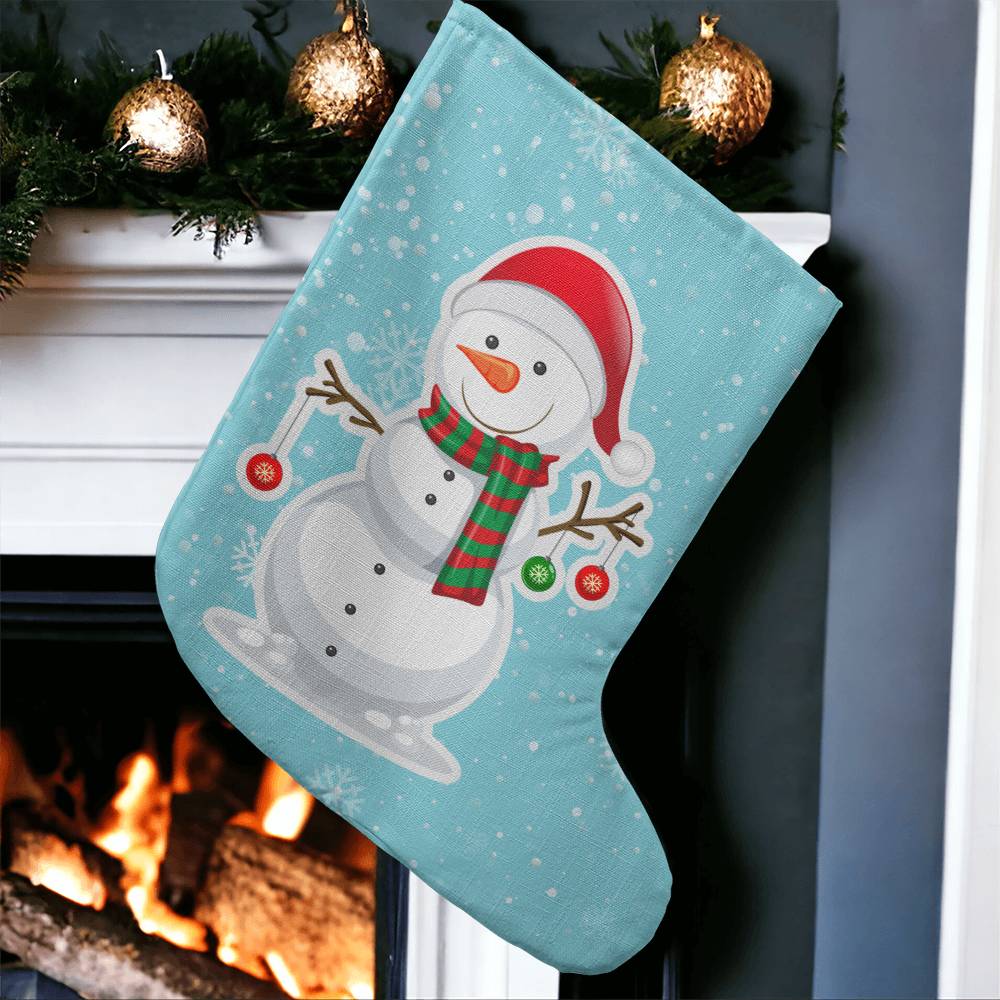 Festive Snowman Stocking: Cozy Cheer for Your Mantel