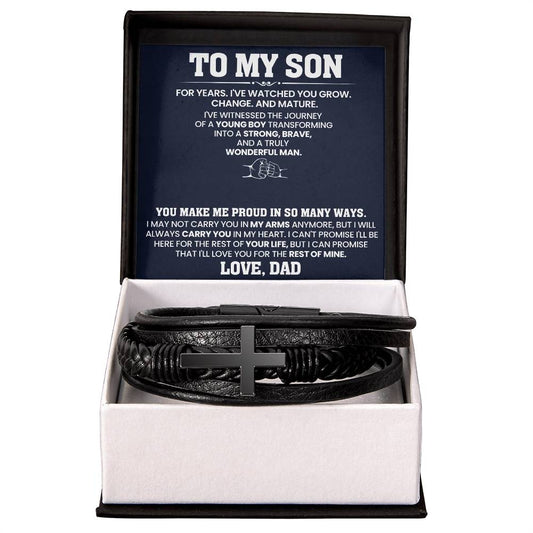 To My Son Cross Bracelet From Dad